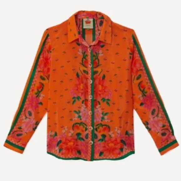 Brand New Farm Rio Fruit Garden Long-Sleeve Buttondown Shirt - Picture 5 of 16